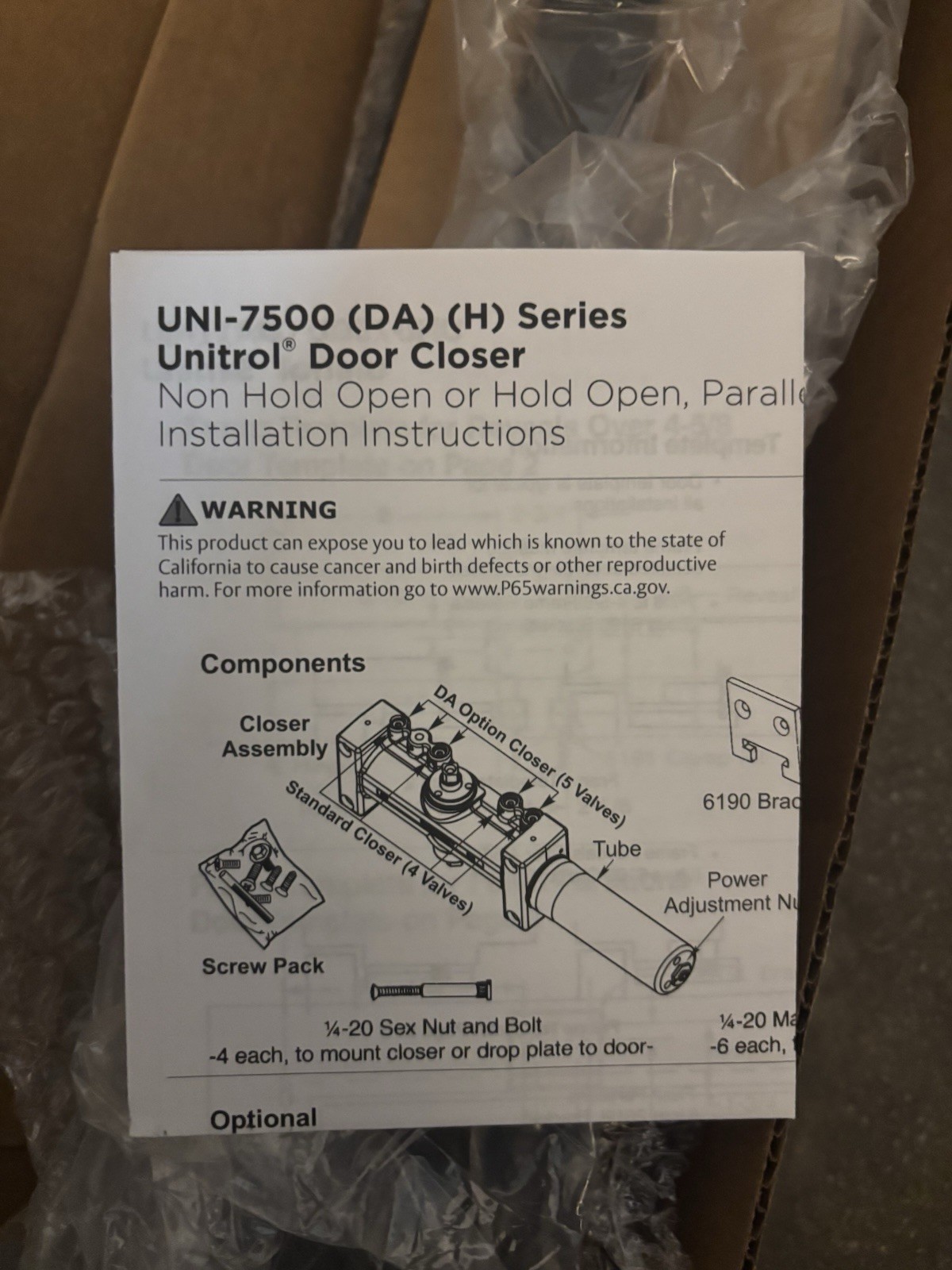 Norton UNI7500 Door Closer with Unitrol Arm, ANSI A156 Grade 1 Black Heavy Duty