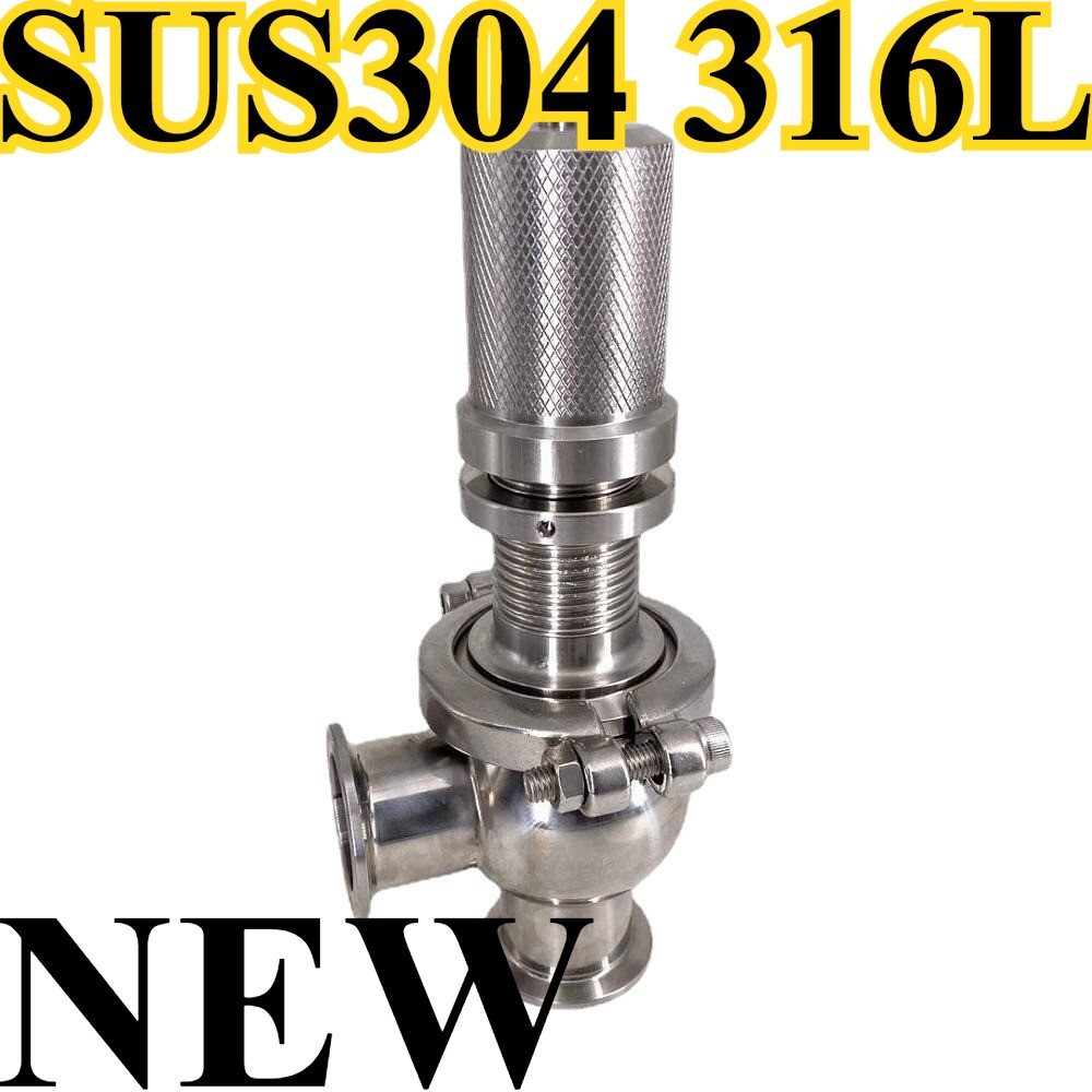 Sanitary SUS304 316L Tri Clamp Pressure Air Relief Safety Valve 1.5″ 2″ 2.5″ 3″