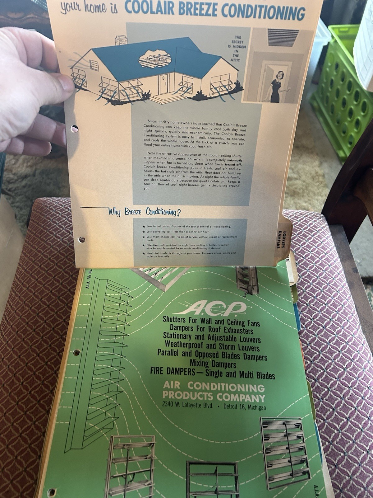 1960s Lot Of Jenn-Air; Coolair; Air Guide Advertising Louver Dampener Venting