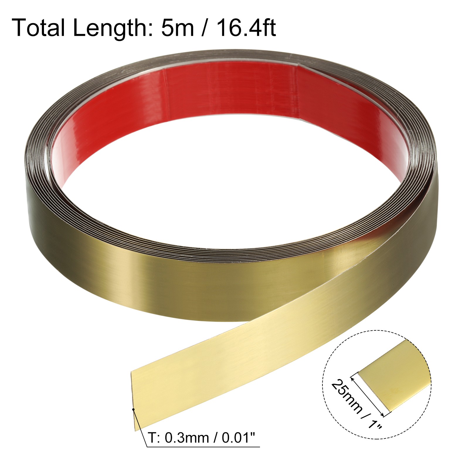 16.4’x1″ Peel Stick Trim Wall Fireplace Molding & Wall Trim Gold Stainless Steel