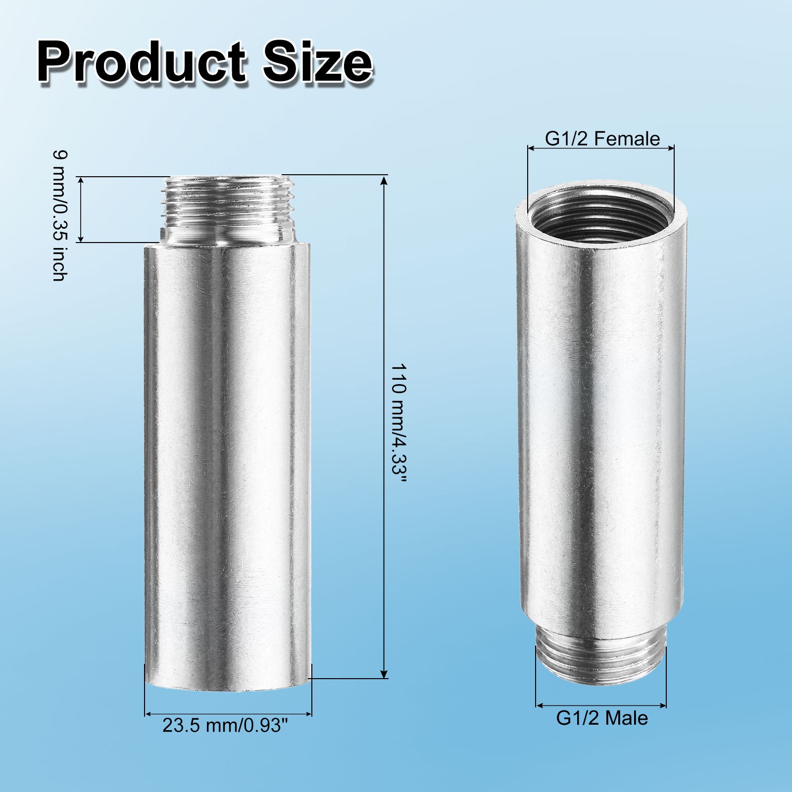 Shower Head Extension Arm 110mm Length 201 Stainless Steel Shower Head Extender