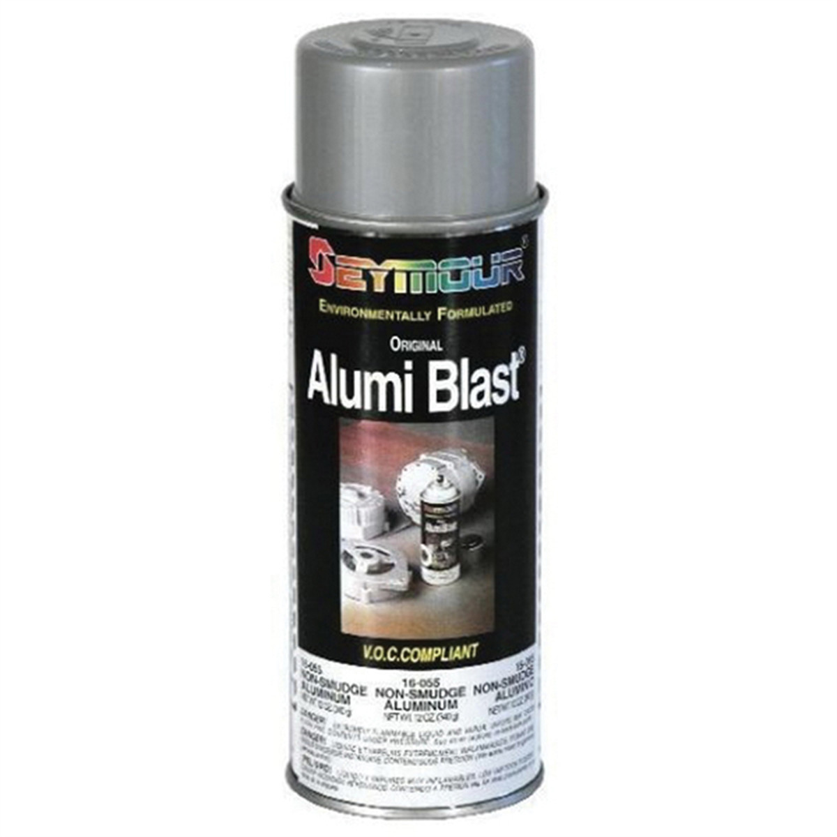 Seymour 16-055 Spray Paint, 16 fl-oz Aerosol Can, California Alumi Blast, 15 sq