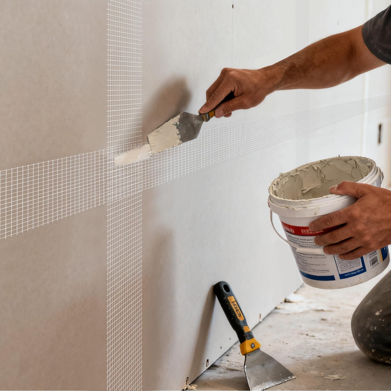 Fiberglass Drywall Joint Tape, Self~Adhesive Mesh, 2 in x 148 ft, White