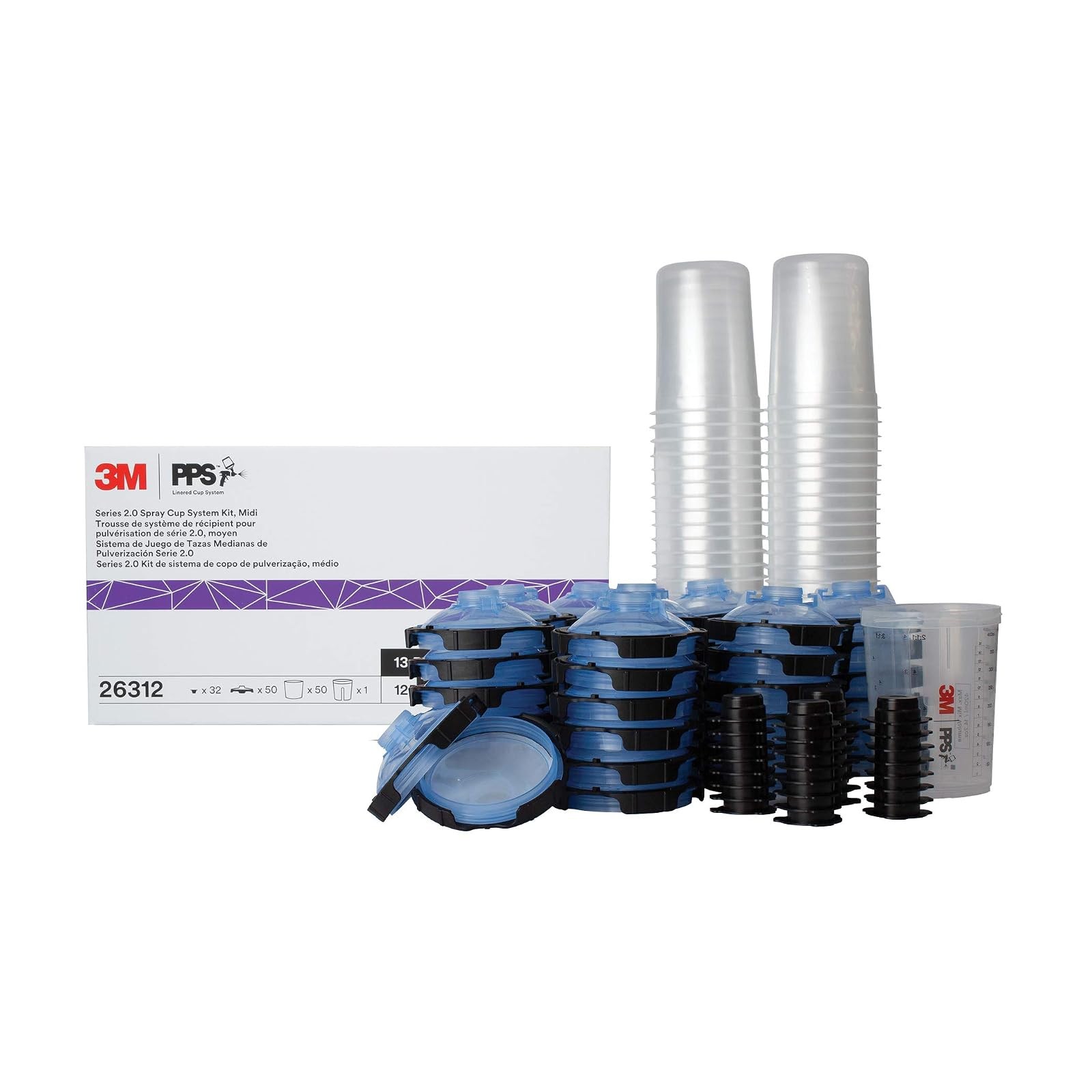 PPS 2.0 Spray Gun Cup Lids and Liners Kit 13.5 oz Paint System