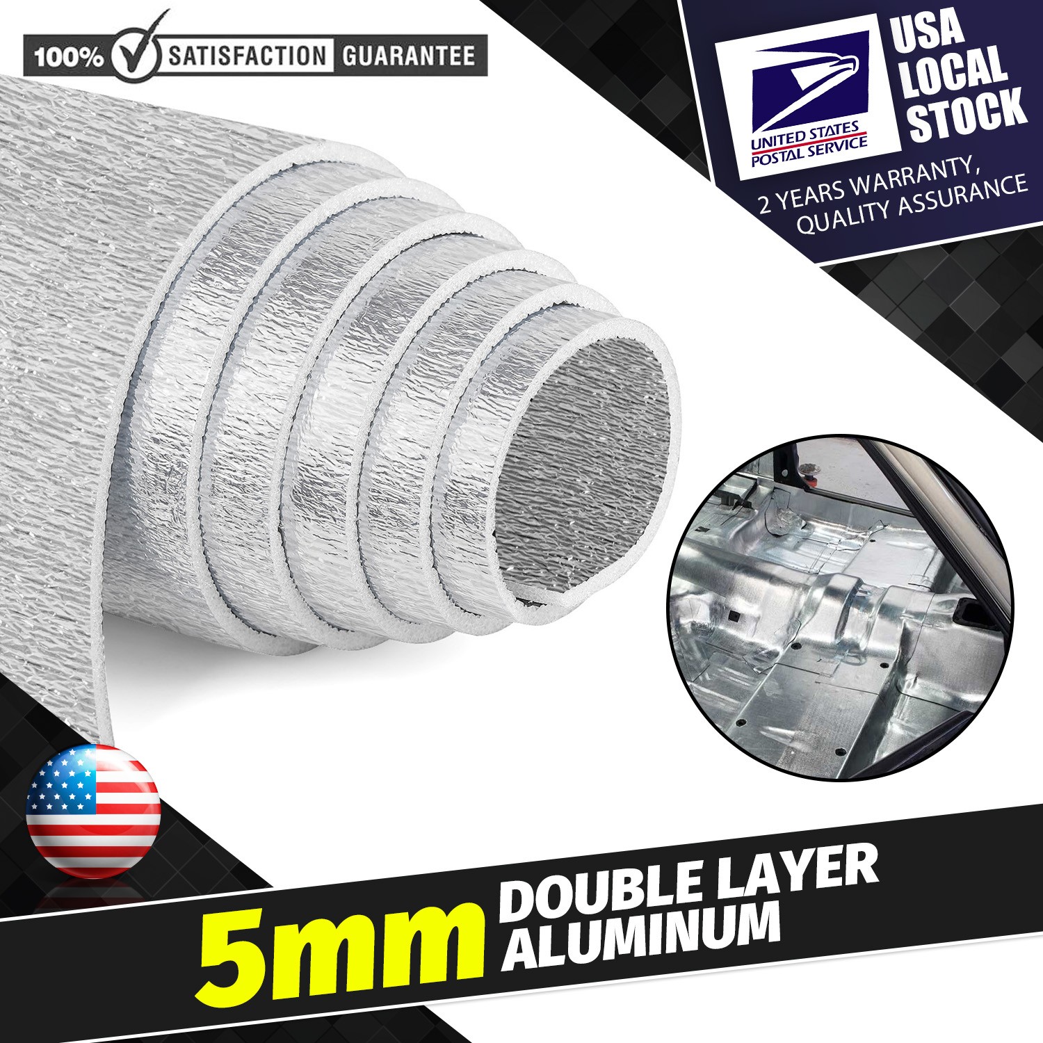 5MM Reflective Foam Foil Insulation Radiant Bsrrier Roll 40″×80″ Water Resistant