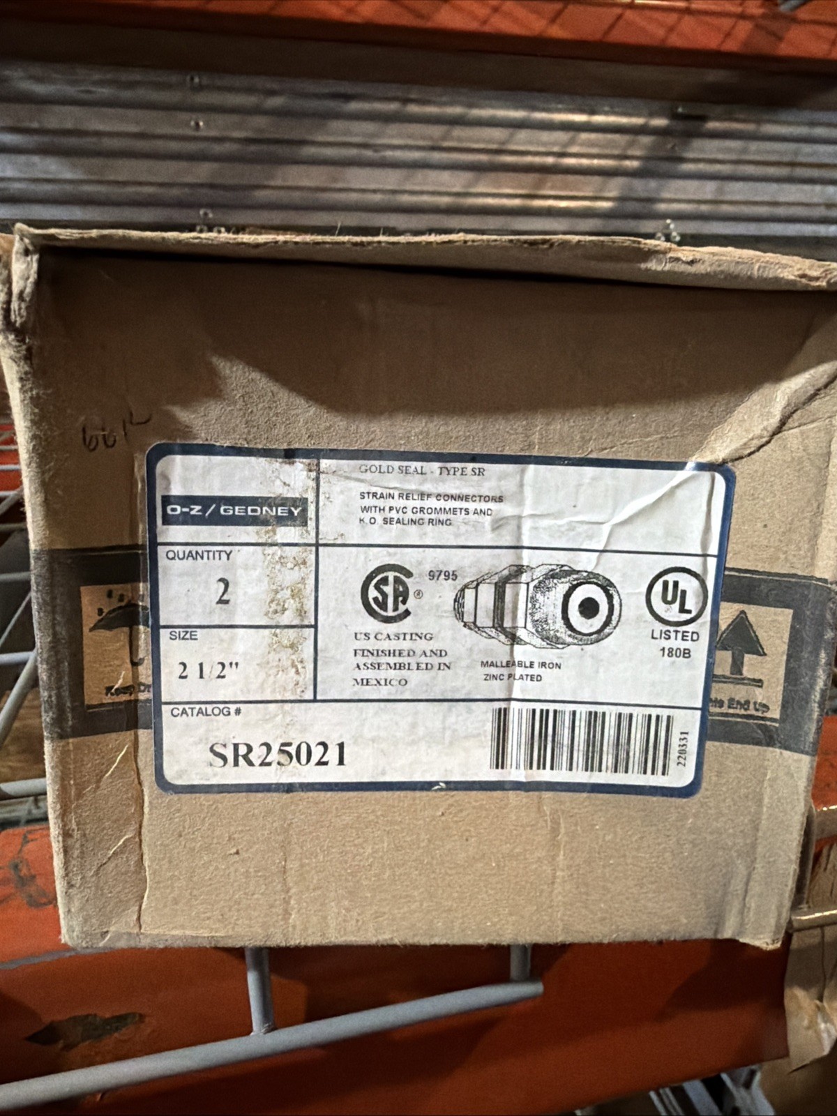 (BOX OF 2) OZ-Gedney SR-25024 Strain Relief Connector – W211