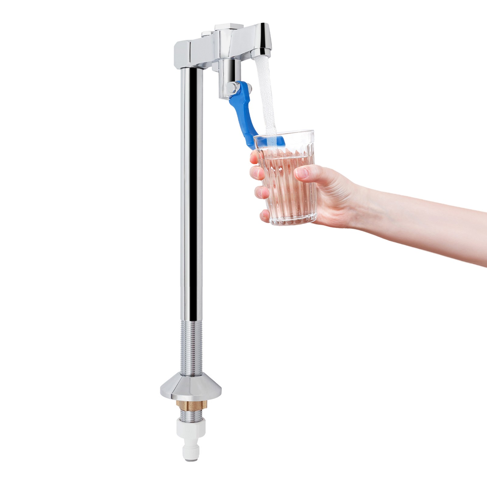 Glass Filler Faucet for Cafes, Adjustable Faucet, Push Back Water Station Faucet
