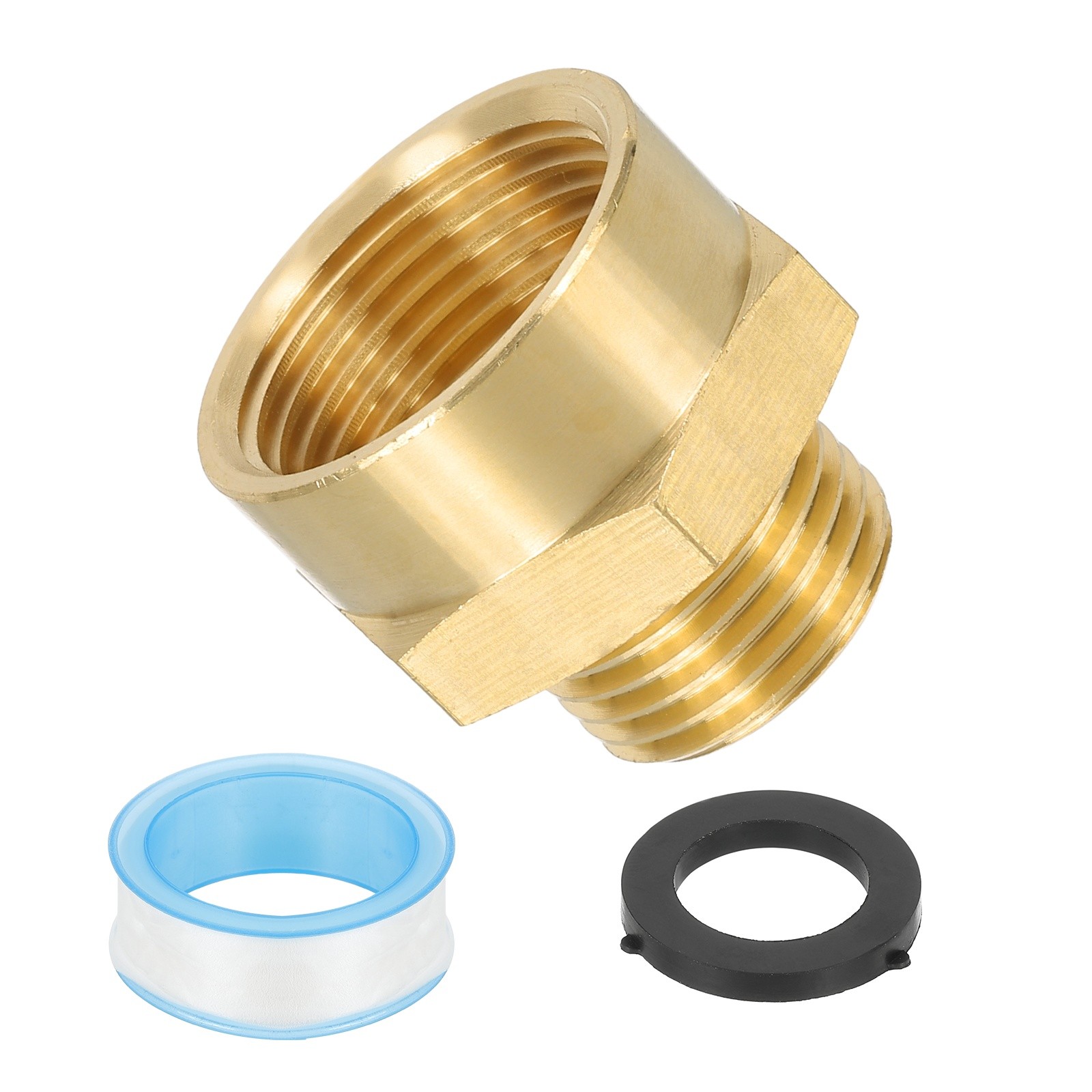 1/2″ g Male x 3/4″ NPT Female Brass Pipe Fitting with Tape for Air Fuel- 1Pcs
