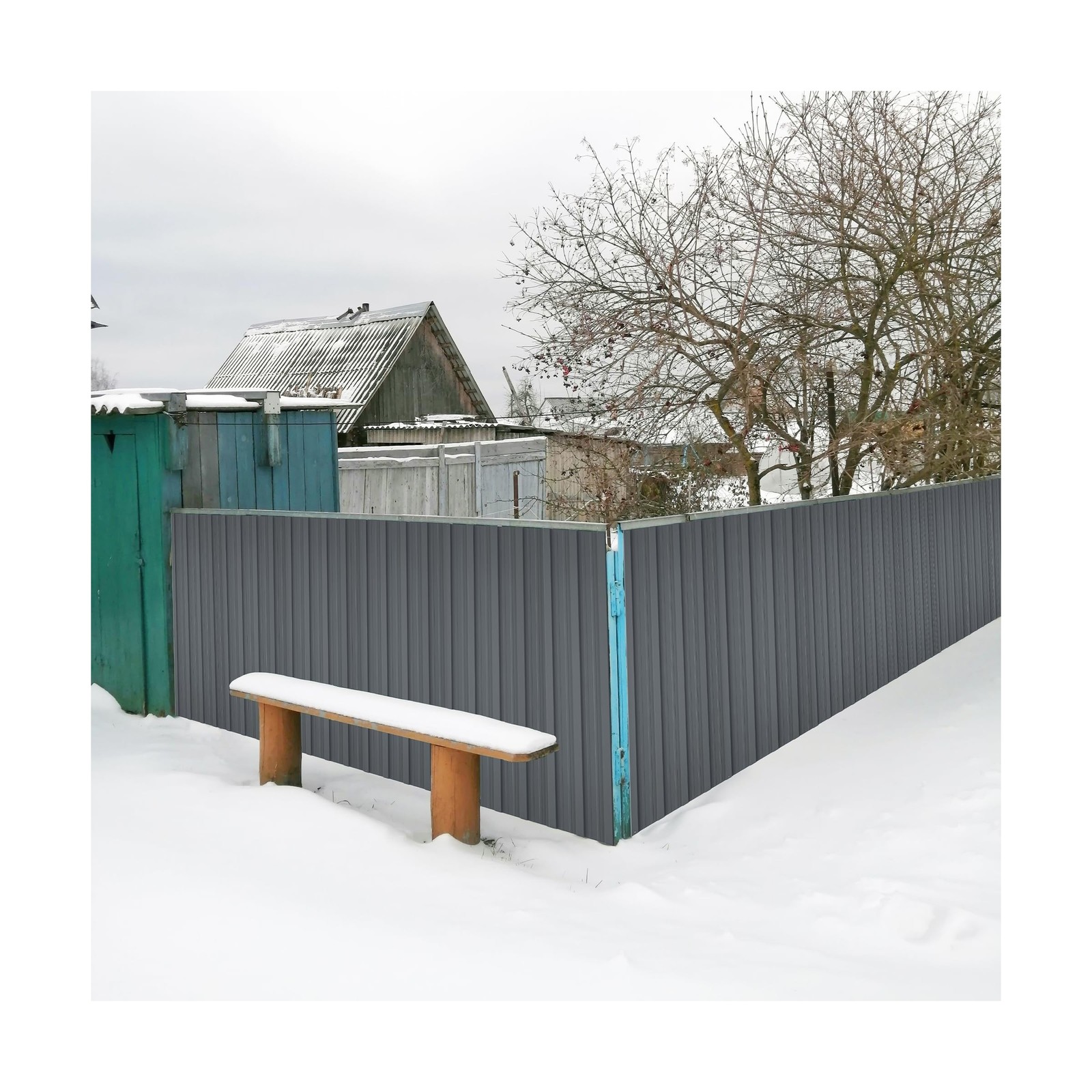 Metal Roof Panels 25 Pcs Gray Roofing Panels Galvanized Steel with Screw Resi…
