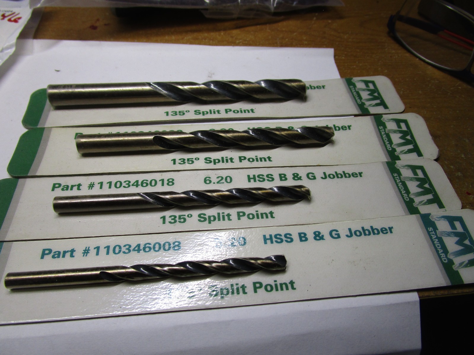 10.30mm 8.30mm 6.20 & 5.20 135° Split Black / Gold HSS Straight Jobber Drill