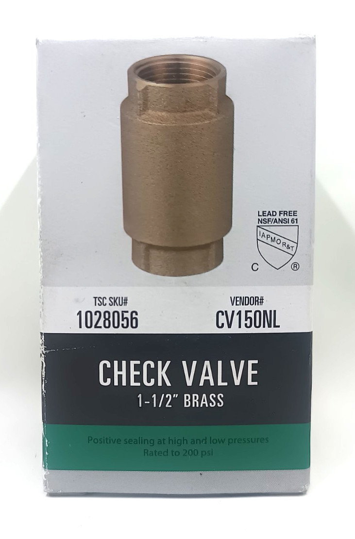 WATER SOURCE CV-150NL 1-1/2″ BRS Check Valve