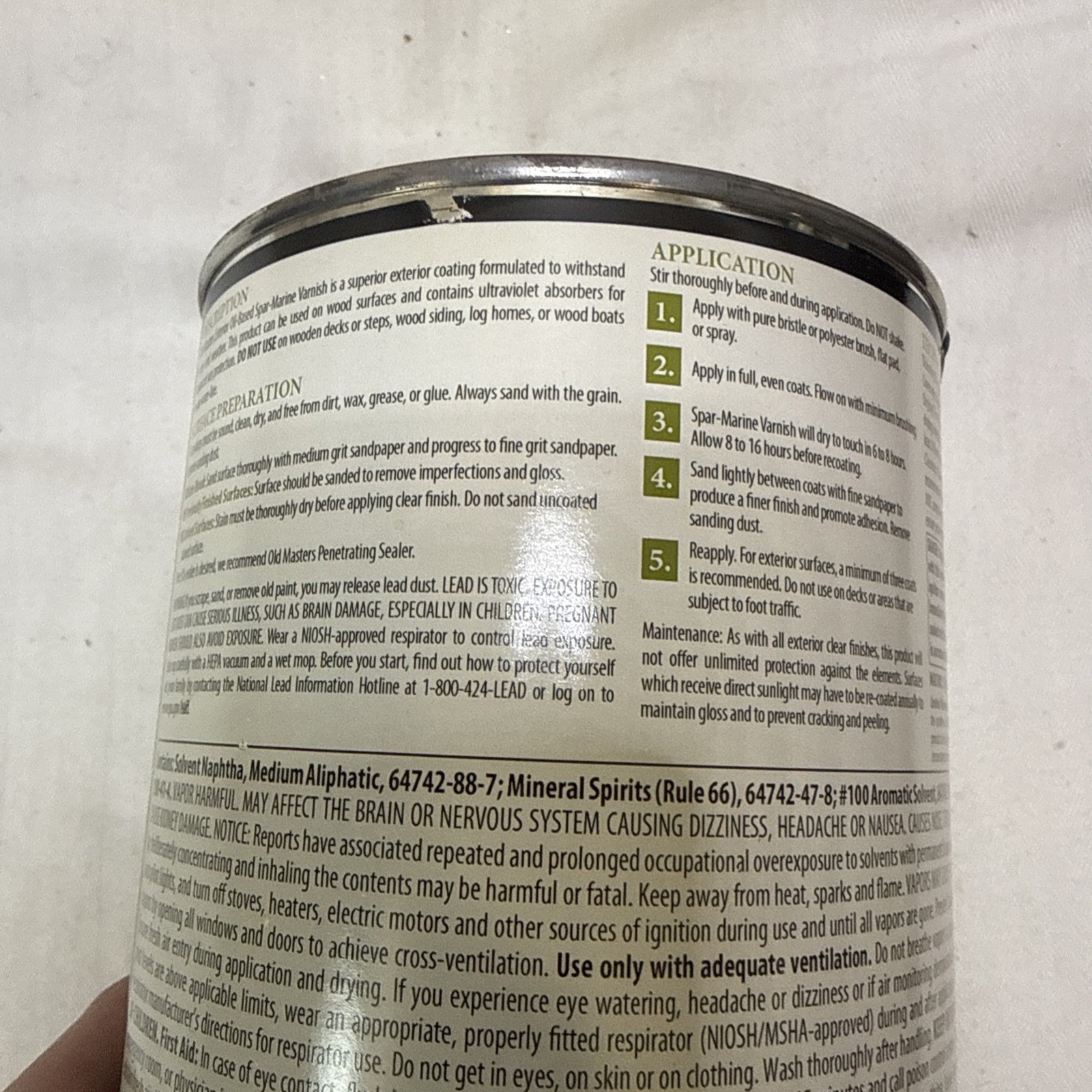 Old Masters 92304 Satin Spar Marine Varnish – 1 Quart