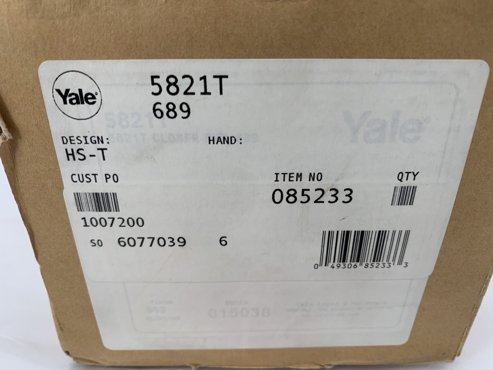 Yale 5821T x 689 ASSA ABLOY 085233 Commercial Grade Surface Mounted Door Closer