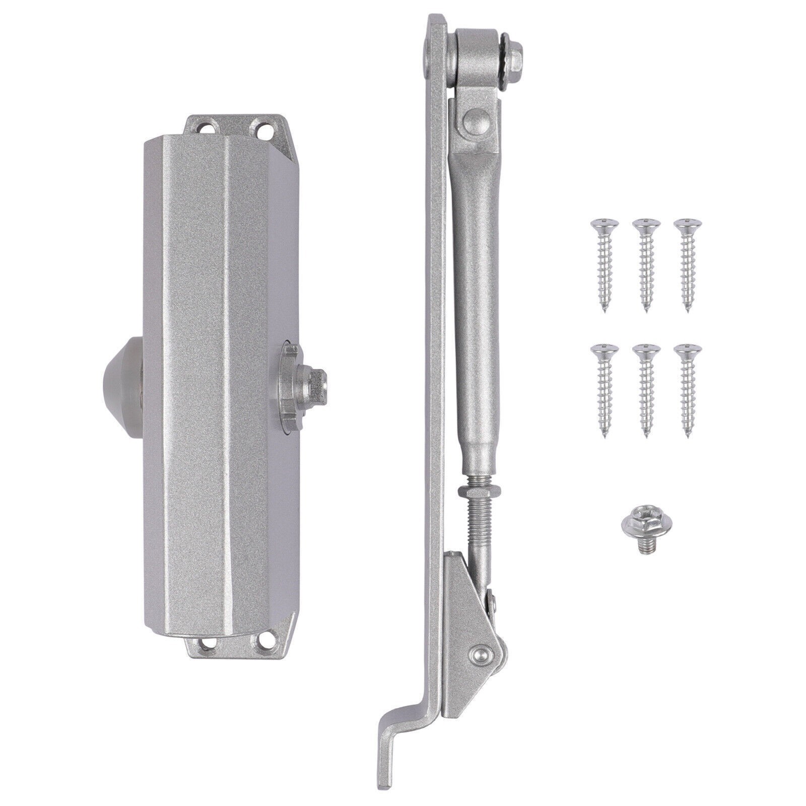 187lbs Commercial Door Closer Heavy Duty Residential Hydraulic Auto Silver US