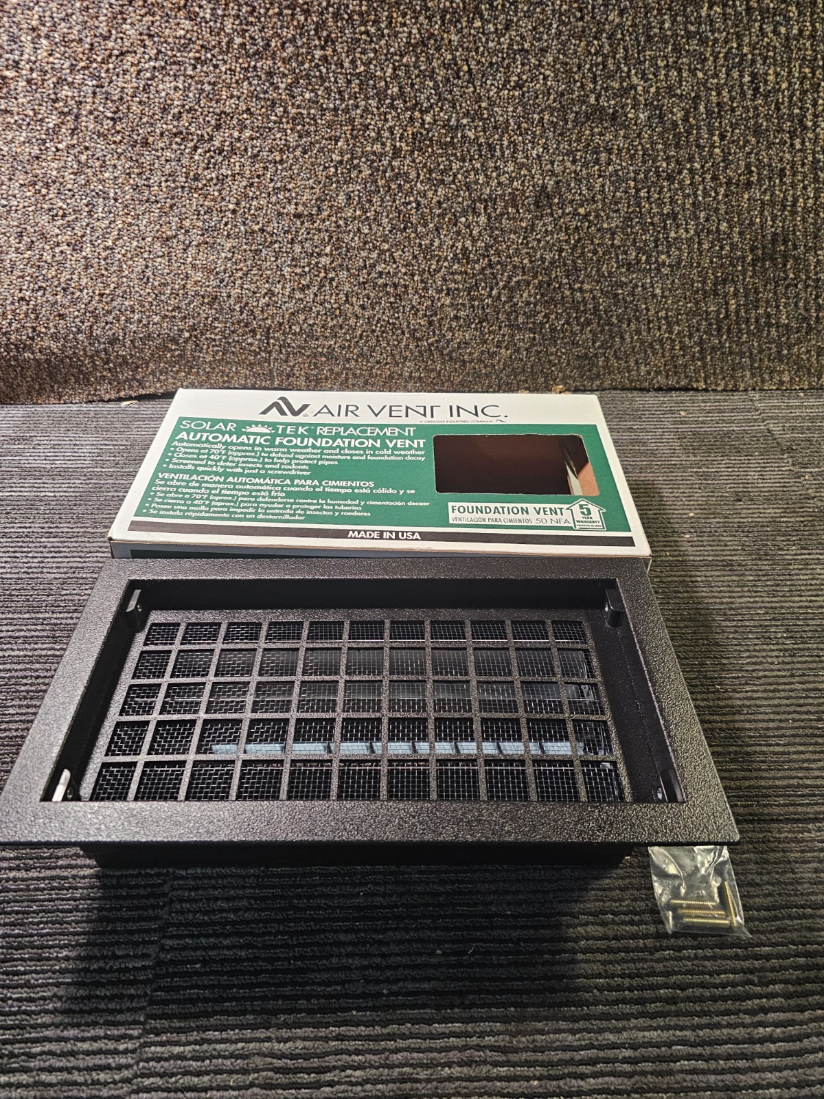 (QTY 10) Air Vent RABL Automatic Foundation Vent 9.5″ H X 17.1″ W Black Plastic