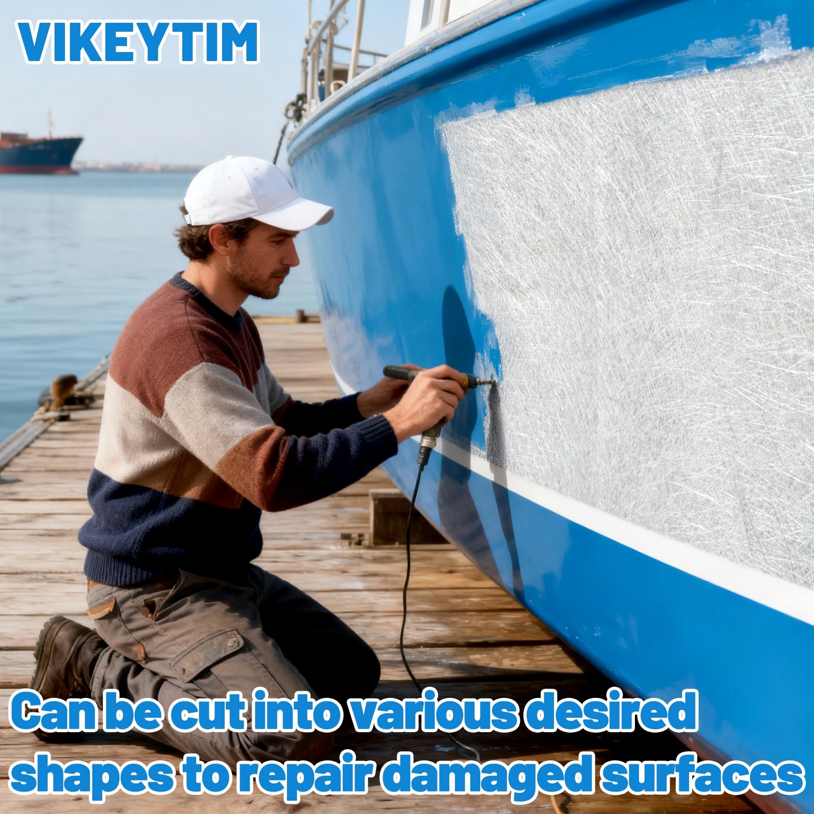 VIKEYTIM Fiberglass Mat 50 In X 30 Ft, 125 Sq. Ft Fiberglass Chopped Strand Mat