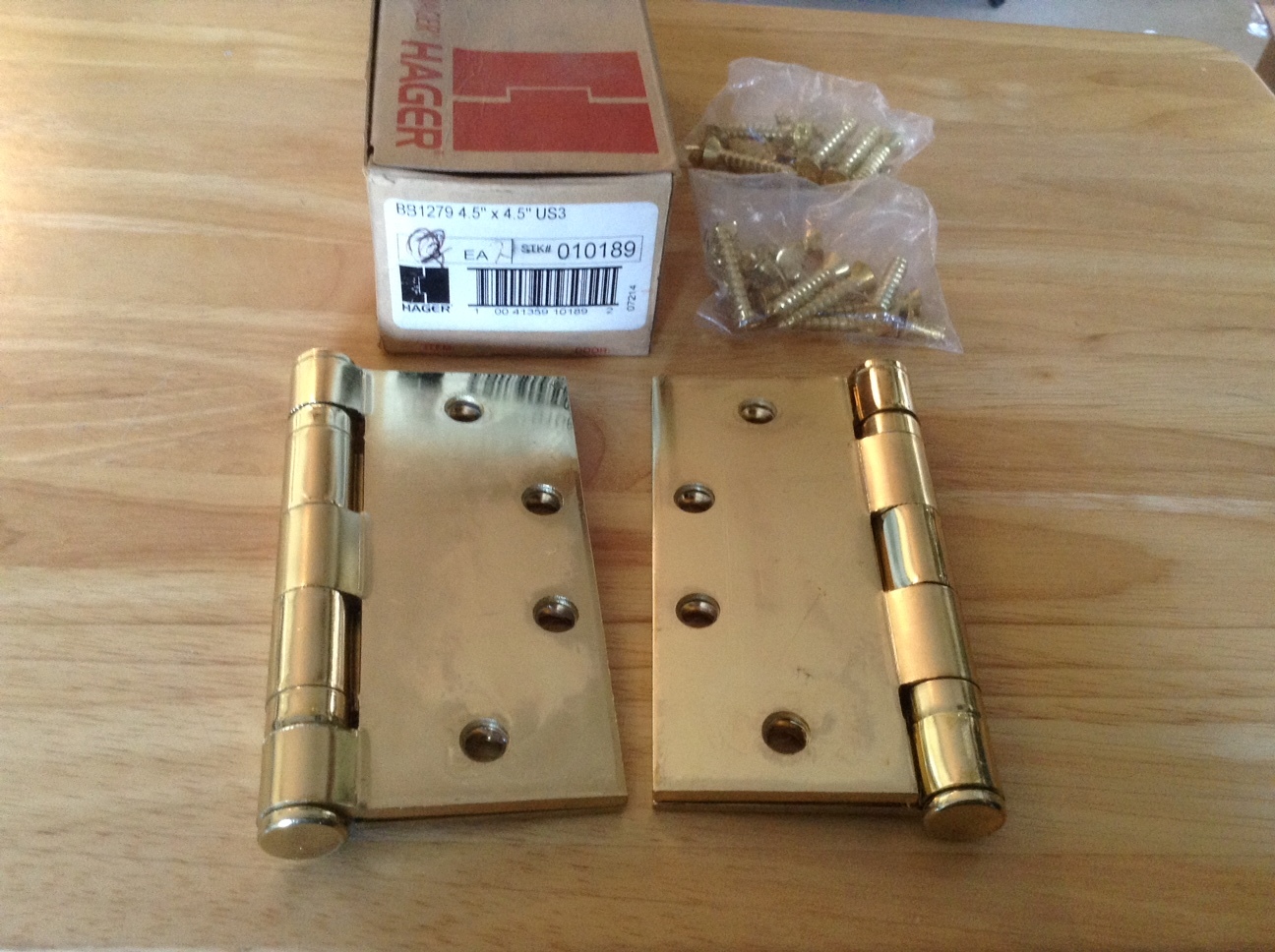 Hager BB1279 Door Hinges 4.5″ X 4.5″ US3 (Lot of 2)
