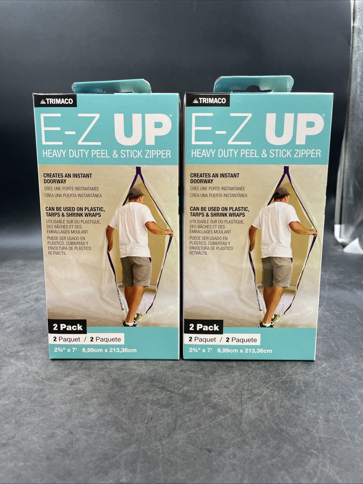 2 Boxes Trimaco E-Z Up Peel + Stick Zipper (2-Packs) 06184 E-Z UP 06184 4 Total