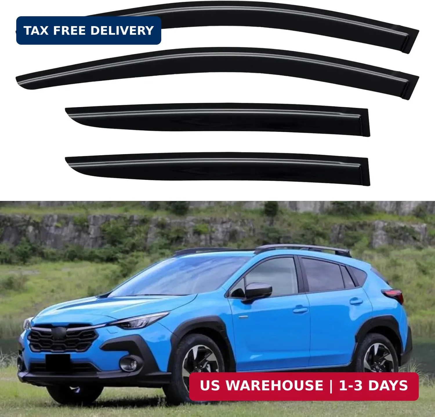Window Visors Rain Guards for 2024 2025 2026 Subaru Crosstrek & Subaru Impreza,