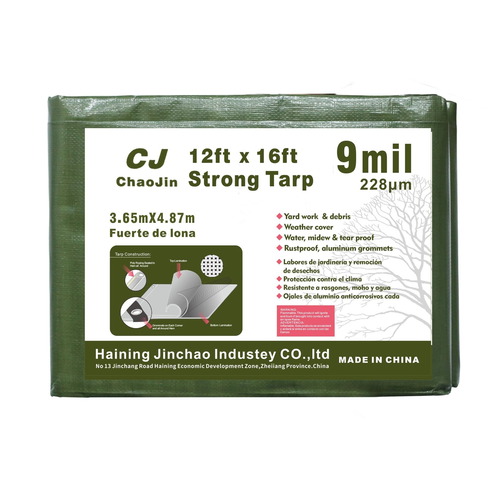 Heavy Duty Waterproof Tarps,Finished Size Tarps, Premium Tarp with Metal Grom…