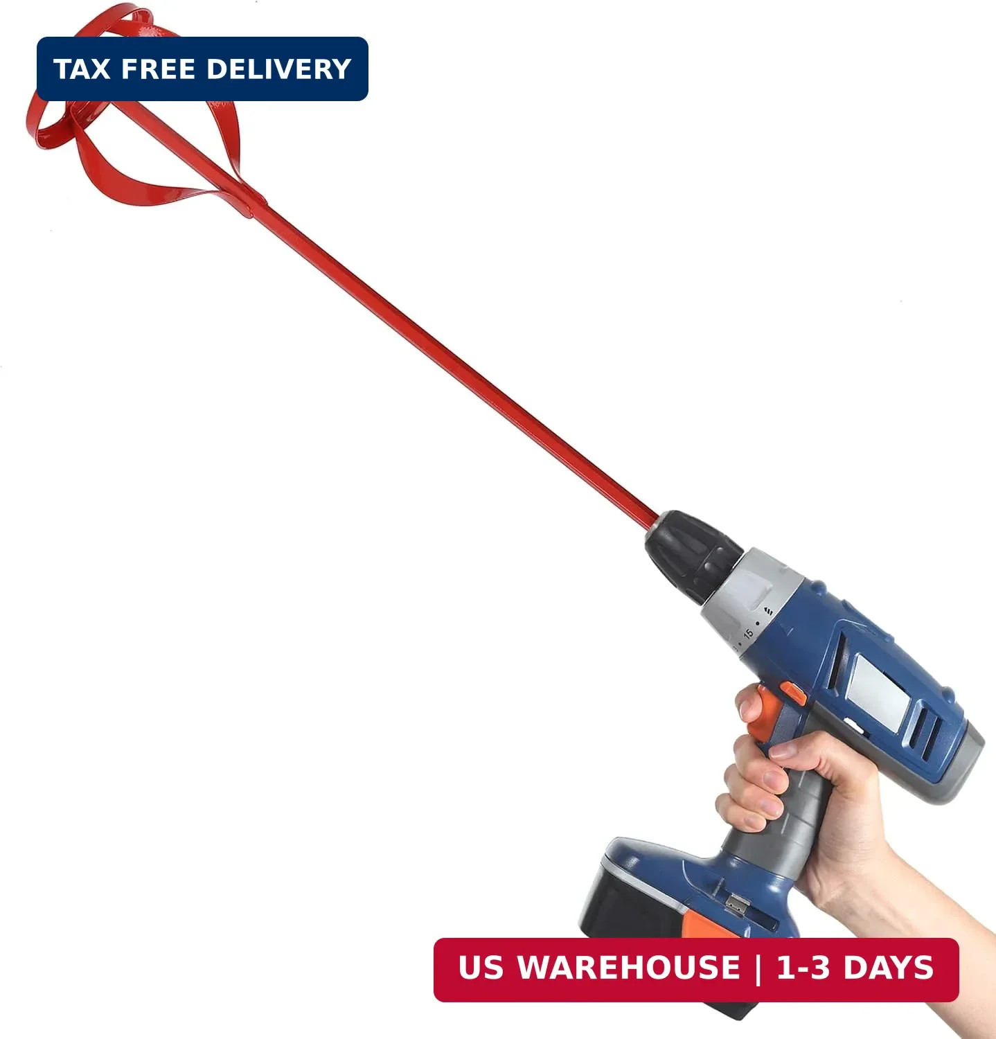 Bates- Paint Mixer, 1 to 3 Gallon Buckets, Mud Mixer, Paint Stirrer for Drill, P