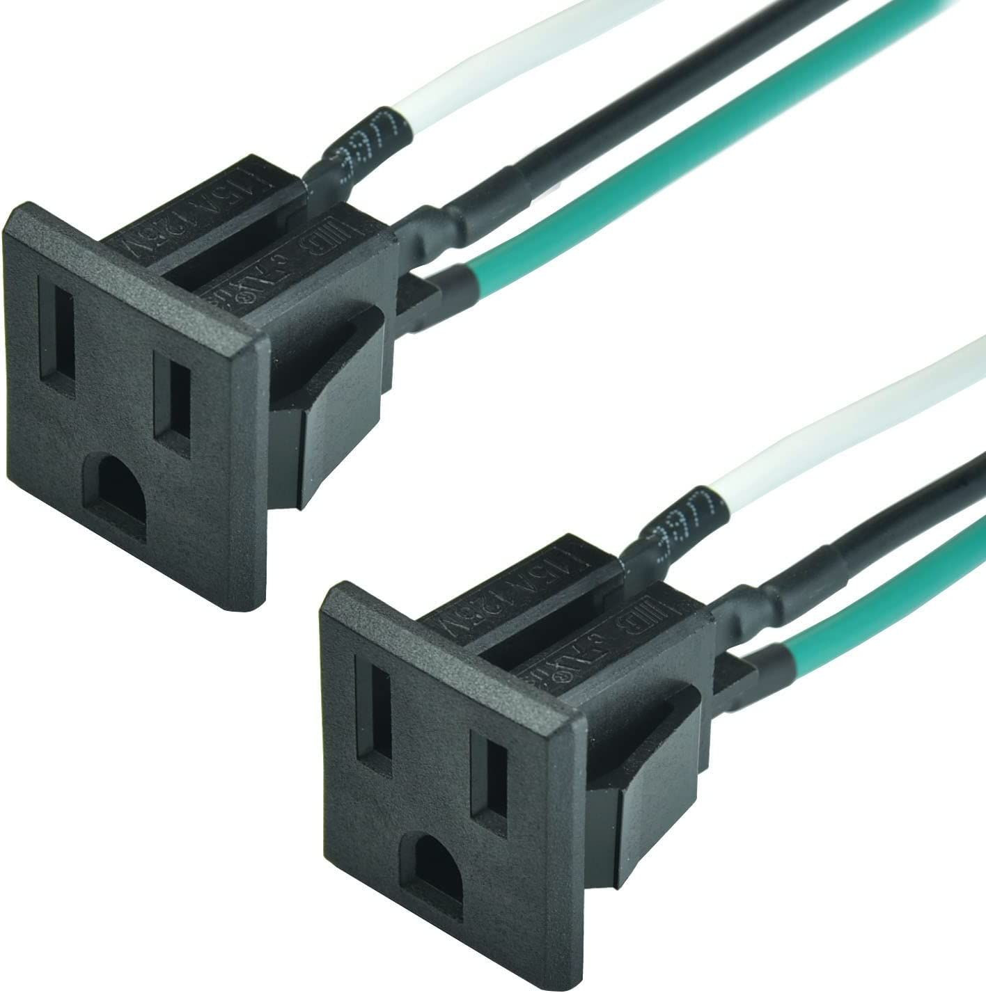 2PCS 15A 125V AC Panel Mount Outlet Industrial Plug Female Connectors STA02