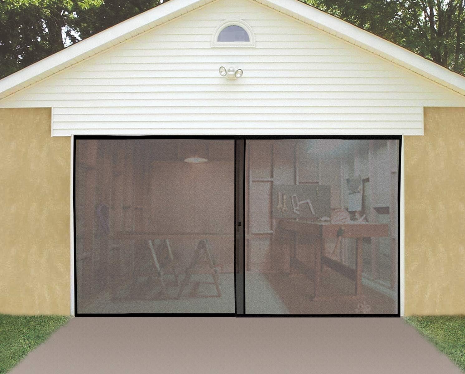 Insta-Screen Double Garage Door Screen – 16′ x 7′ Mesh