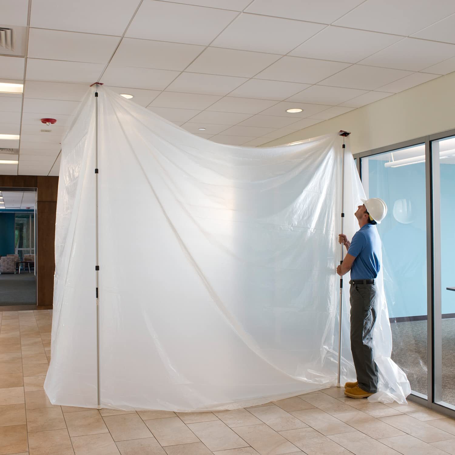 ZIPWALL ZP4 ZipPole 10 Foot Spring er Pack of 4 Loaded Poles for Dust