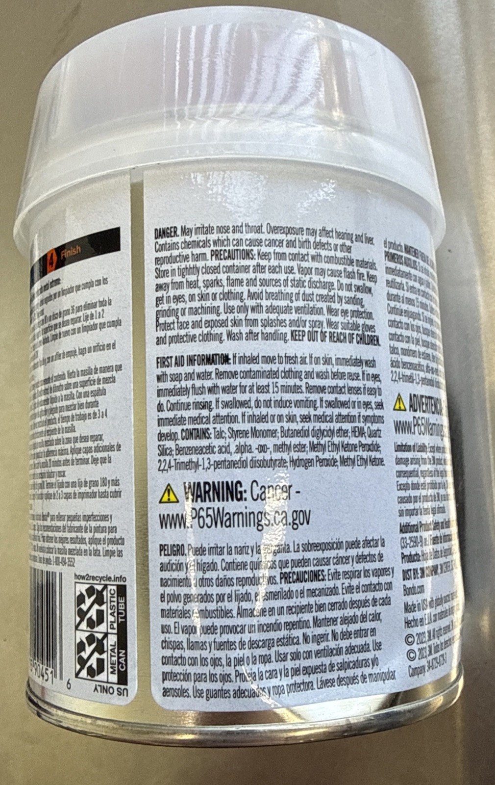 3M Bondo 15 Oz Extreme Metal Reinforced Filler, Drillable & Tappable, Dented/New