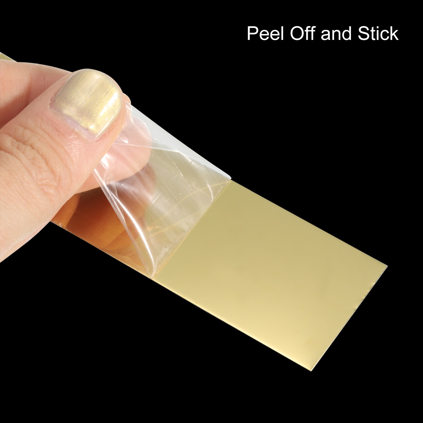 16.4’x1″ Peel Stick Trim Wall Fireplace Molding & Wall Trim Gold Stainless Steel