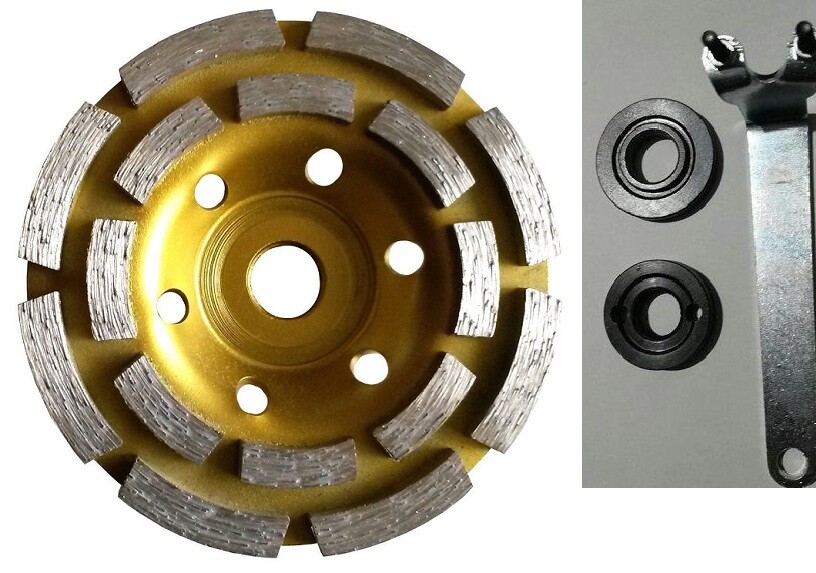 30PK 7″ Double Row Concrete Grinding Cup Wheel – 50 Grit Diamond 24seg 7/8″-5/8″