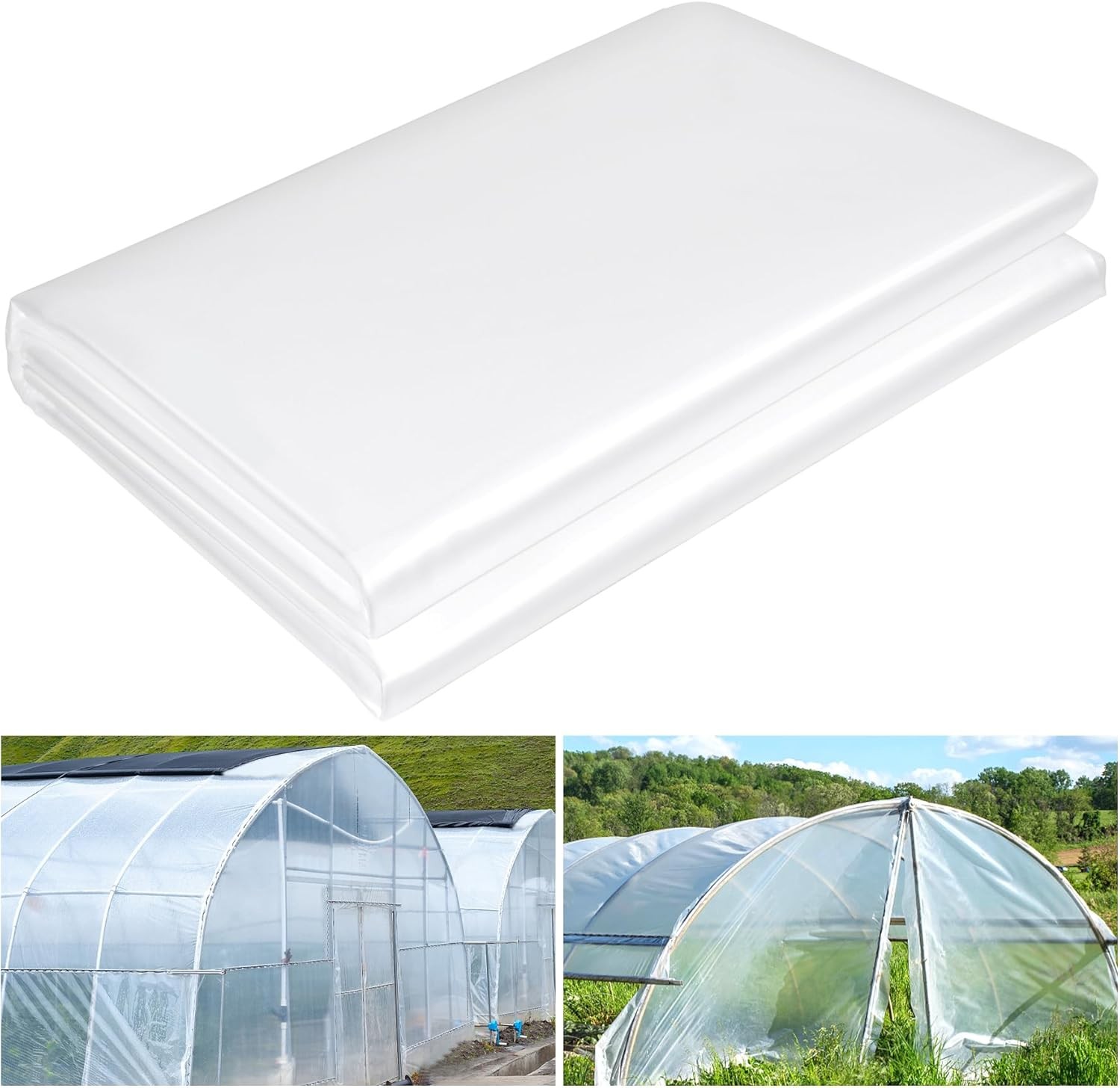 10 x 26 FT Clear Greenhouse Plastic Sheeting 6 Mil Polyethylene Film Heavy Duty