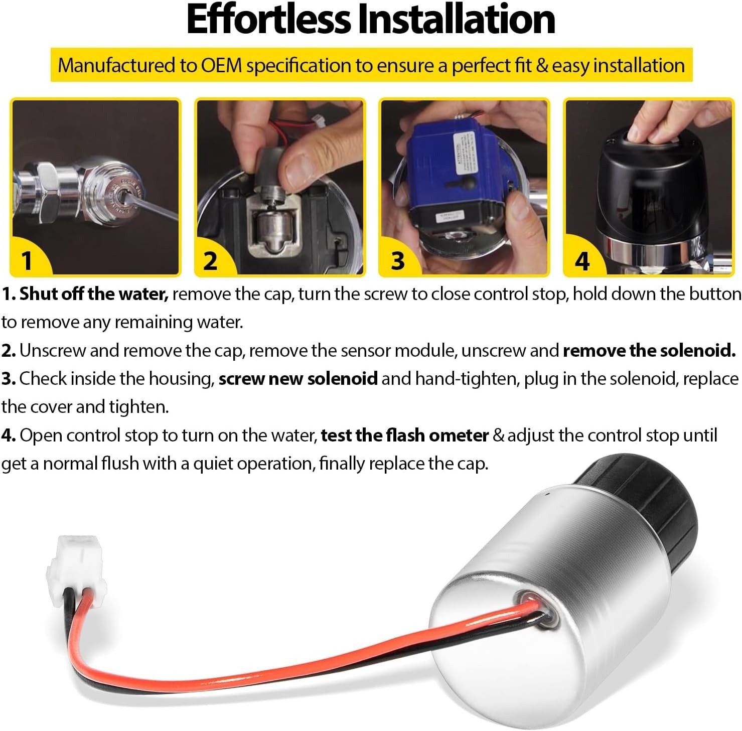 EBV-136-A G2 3325453 Flush Valve Solenoid for Sloan G2/ ECOS/SOLIS Flushometers