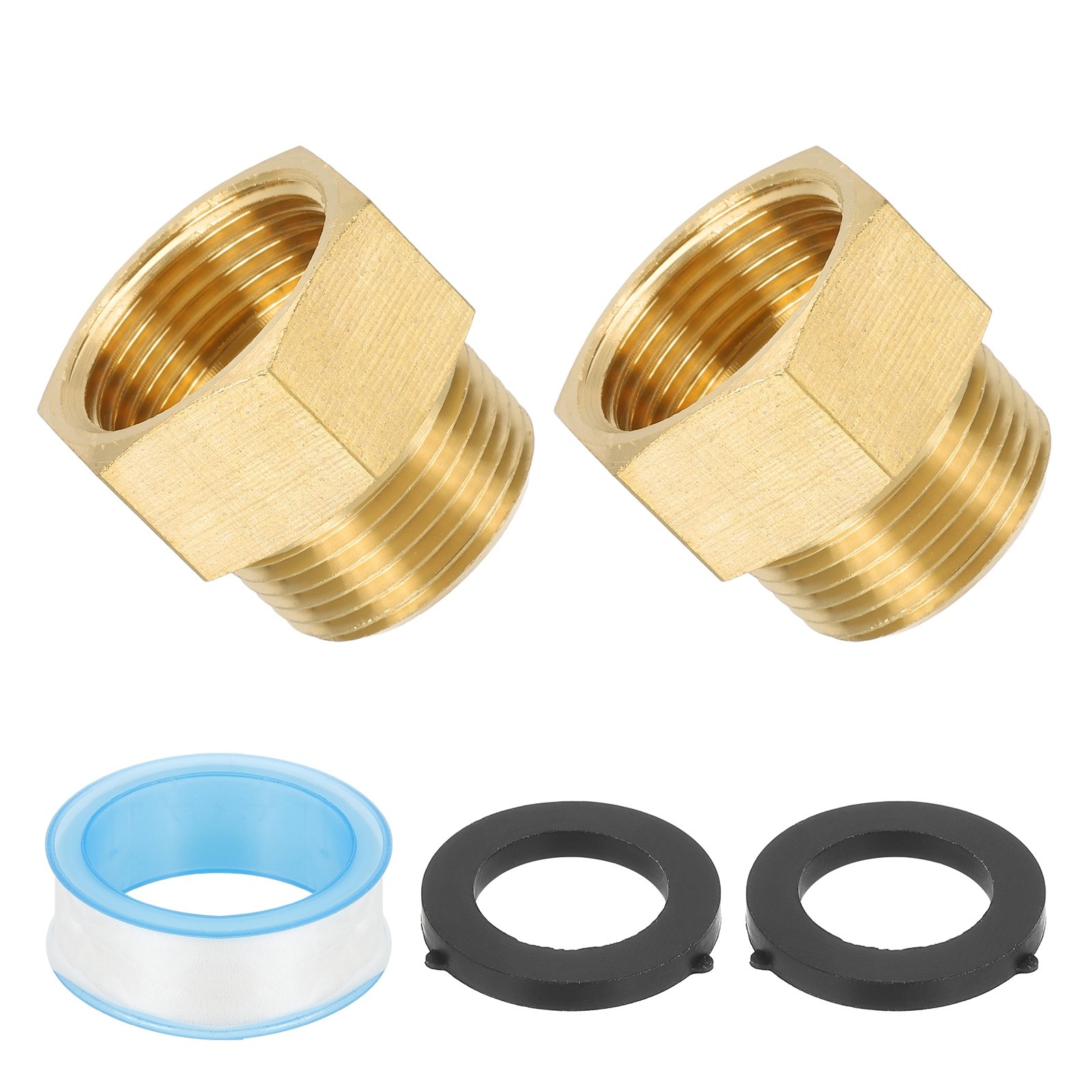 3/4″ g Female x 3/4″ NPT Male Brass Pipe Fitting with Tape for Air Gas- 2Pcs