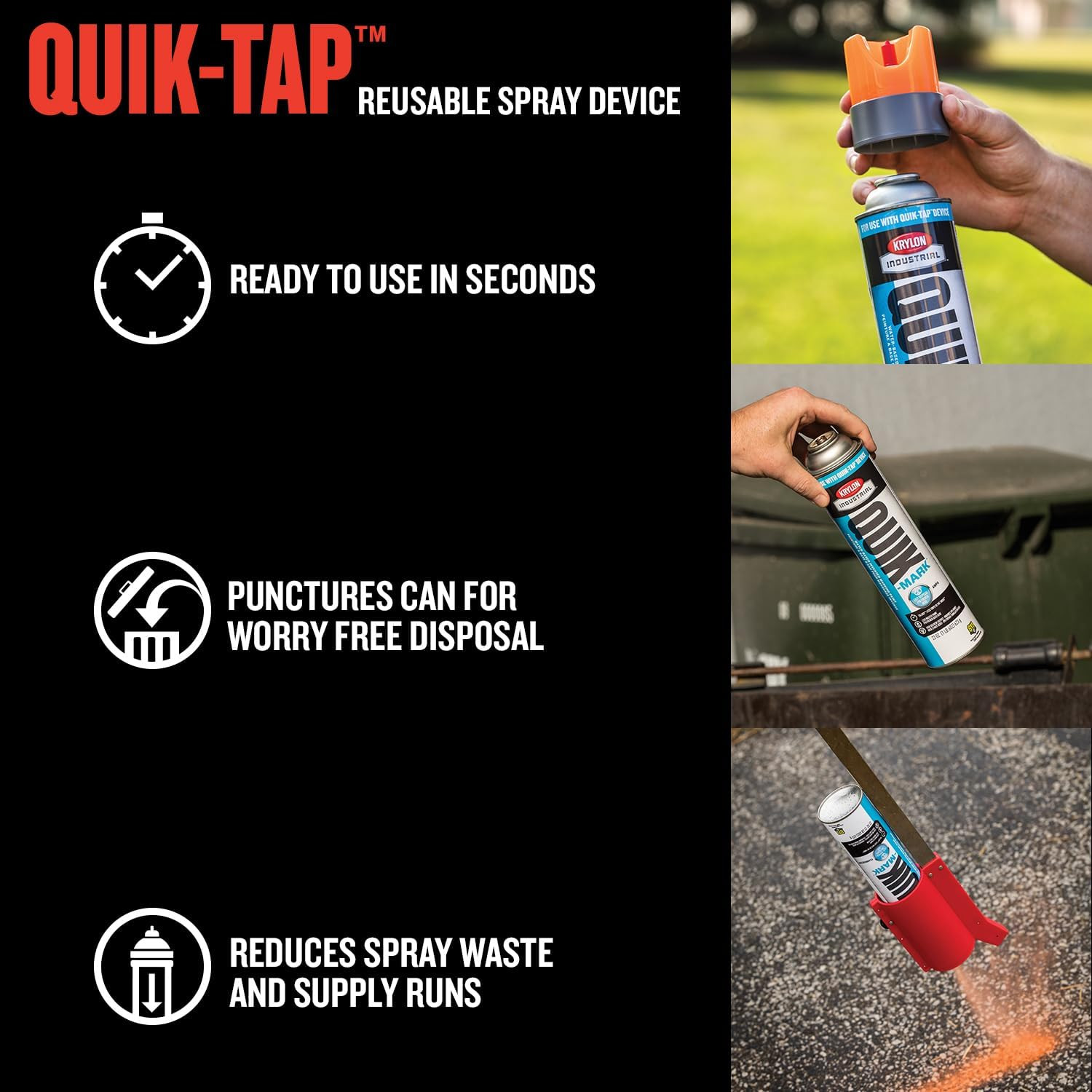 Industrial Quik-Tap Spray Device, 1 Each