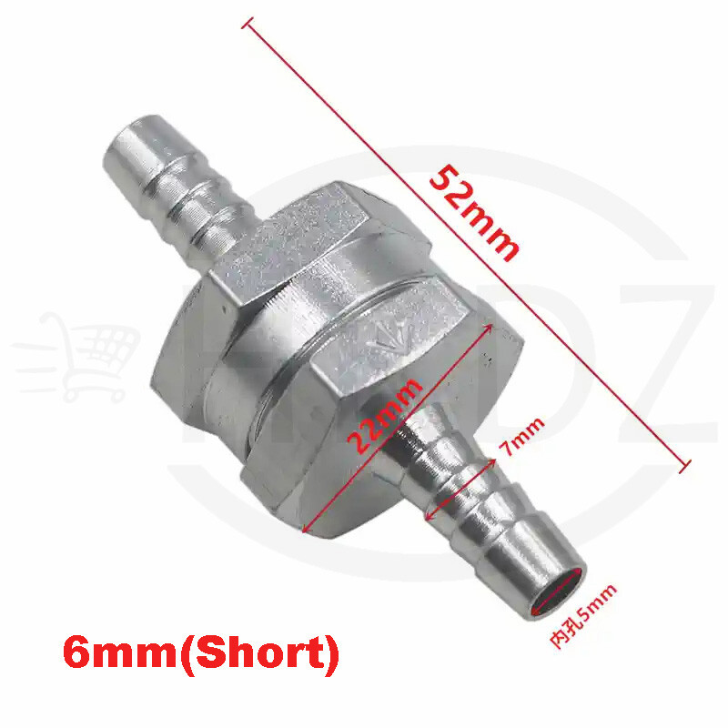 Non Return Valve One Way Inline Fuel Air Water Pipe Tube Hose 6/8/10/12/14/16mm