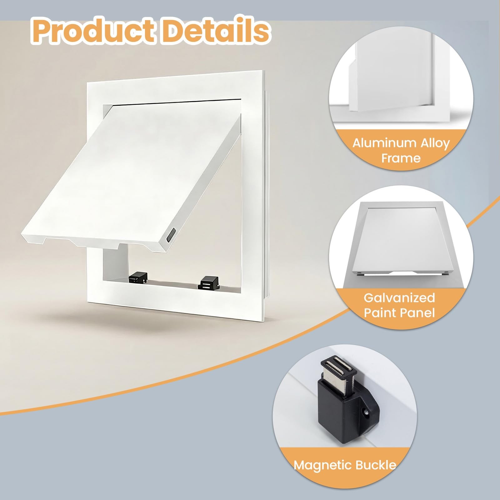 8×8 Inch White Aluminum Alloy Access Doors Panel Drywall Wall Ceiling Repair