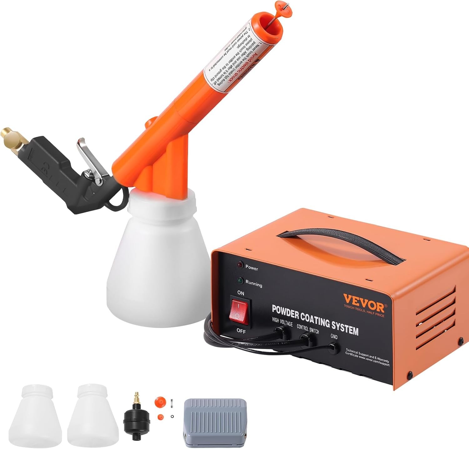 VEVOR Home DIY Powder Coating Gun 50KV with 3 Nozzles