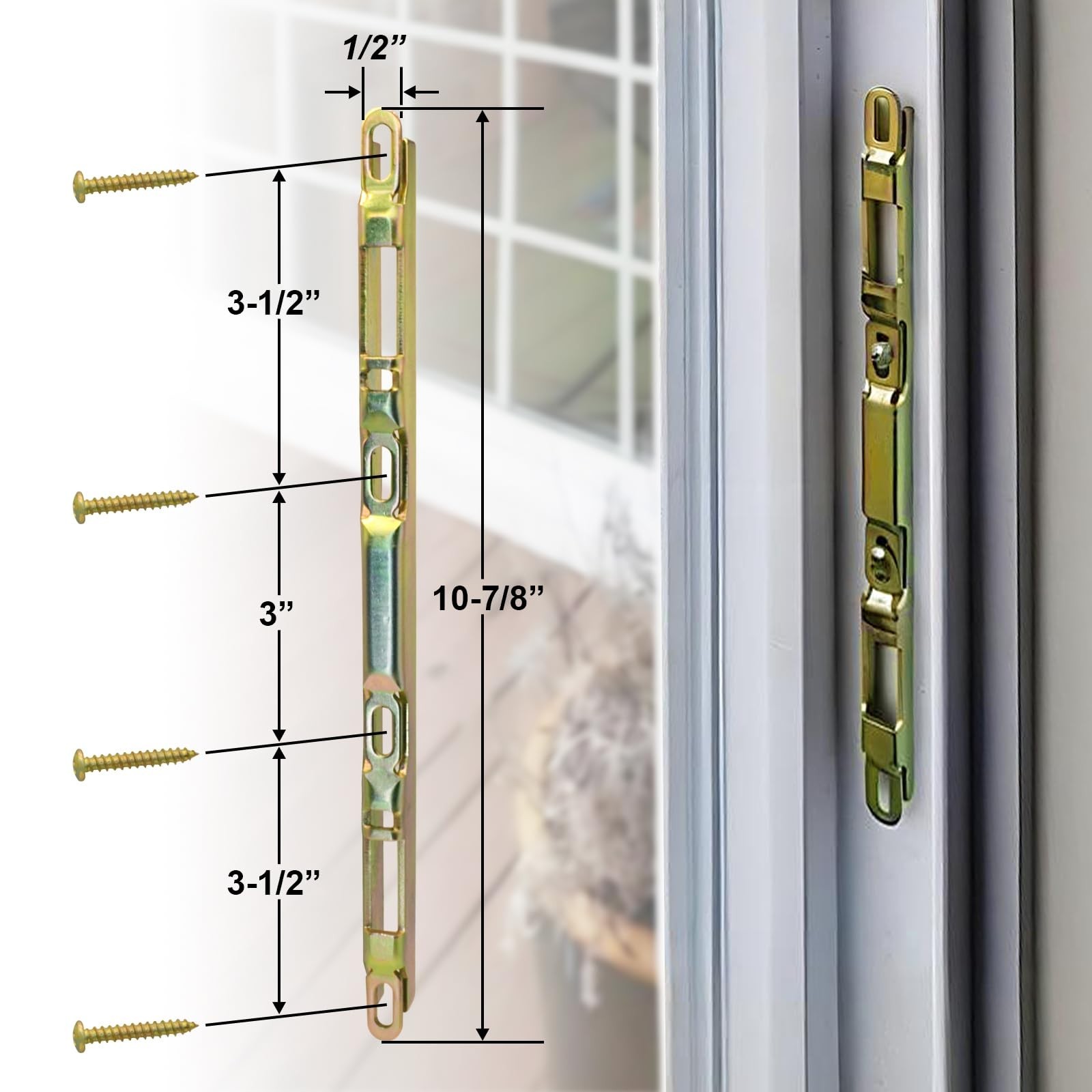 Multi-Point Mortise Lock for Sliding Patio Glass Door, Dual Point Hooks Latch…