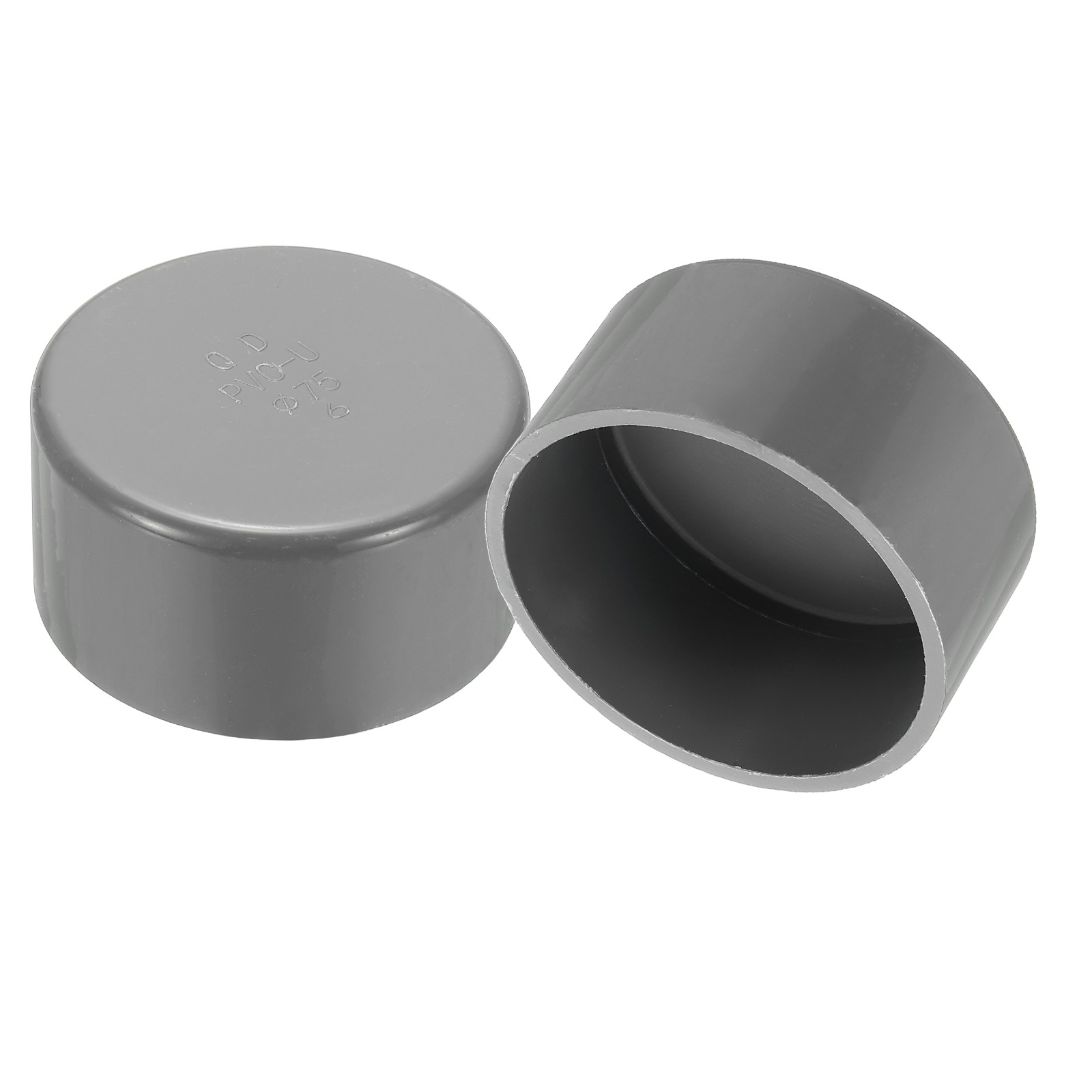 2 Pack 3″ Diameter PVC Pipe End Cover Cap Fittings for Furniture Garden Grey