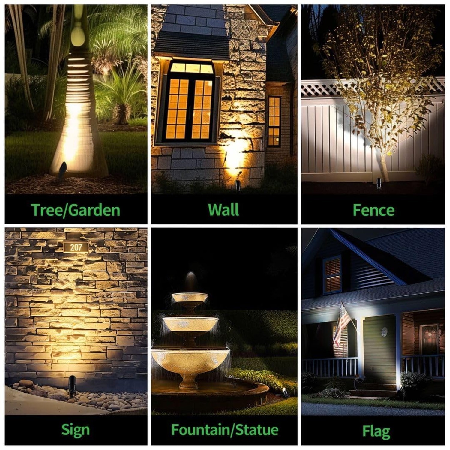 LED Outdoor Spotlight, Black Low Voltage Landscape Light, Waterproof Aluminum…