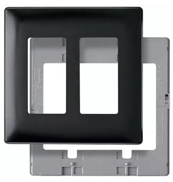 Pass & Seymour Swp262bkbpcc10 Screw Less Wall Plate Plastic Sub Plate Two Gang,