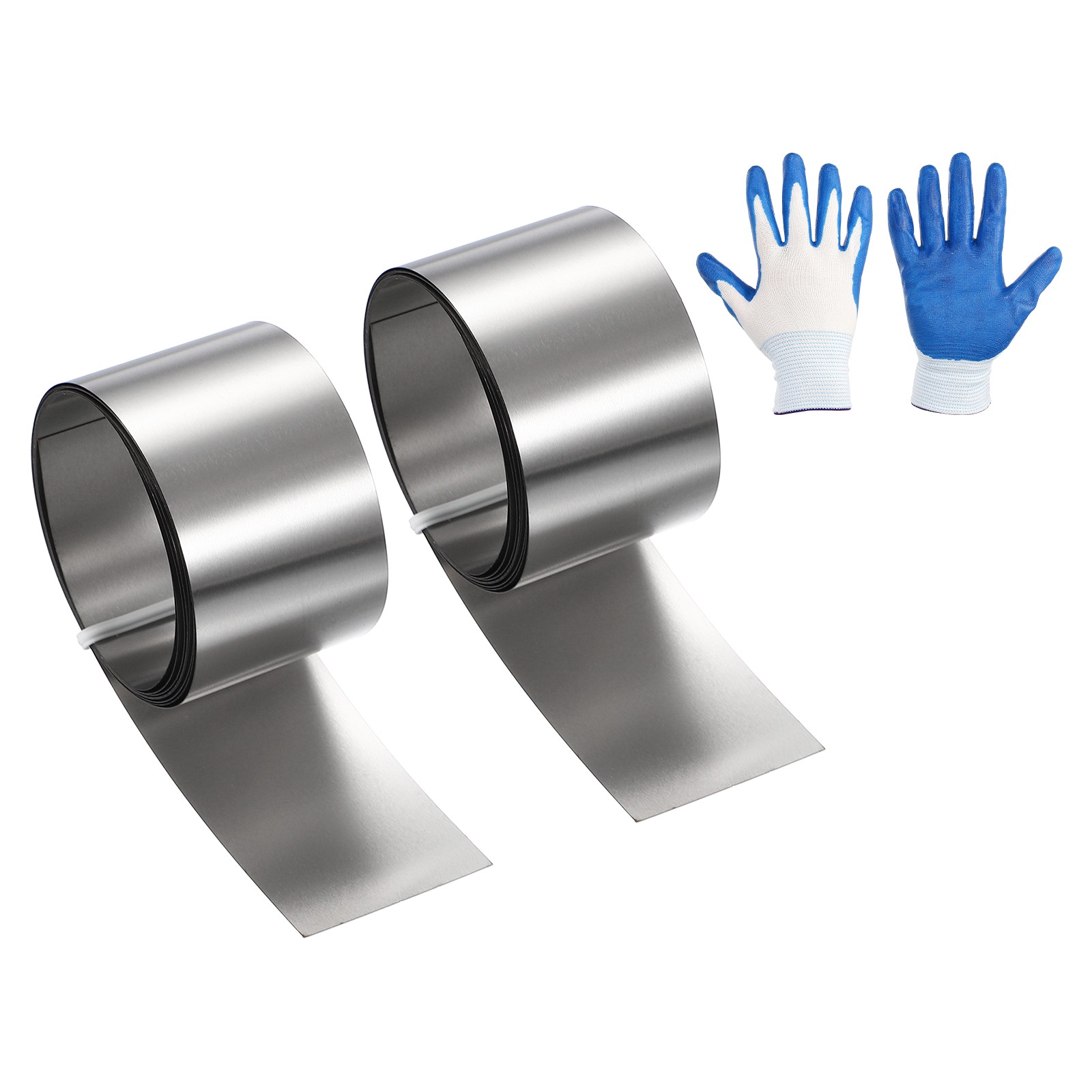 2Pcs, 1inx3.3ft Stainless Steel Flashing Roll 0.1mm Metal Roof Panels
