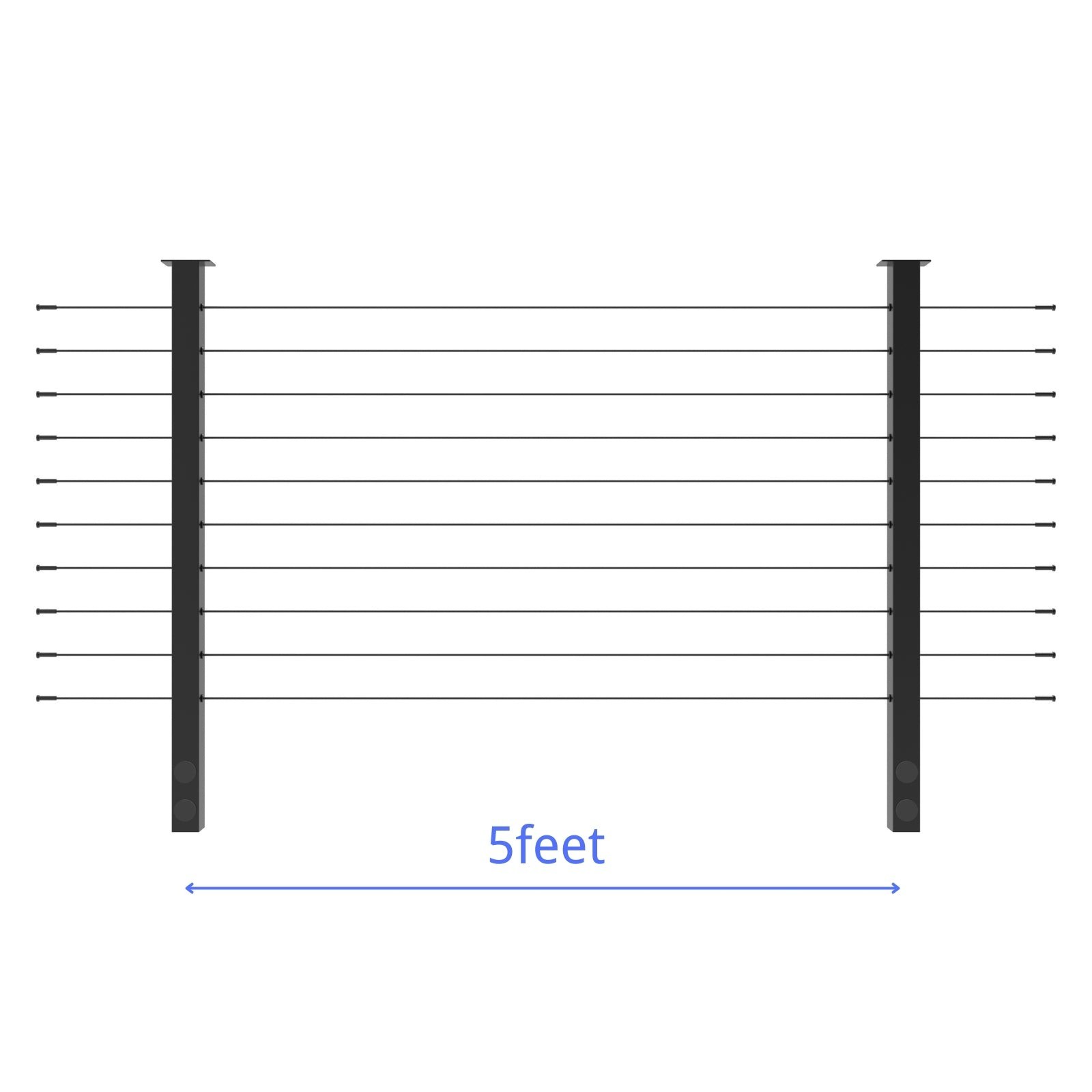 Senmit 36″H x 20ft Stainless Steel Cable Railing Kit (No Handrail Included)