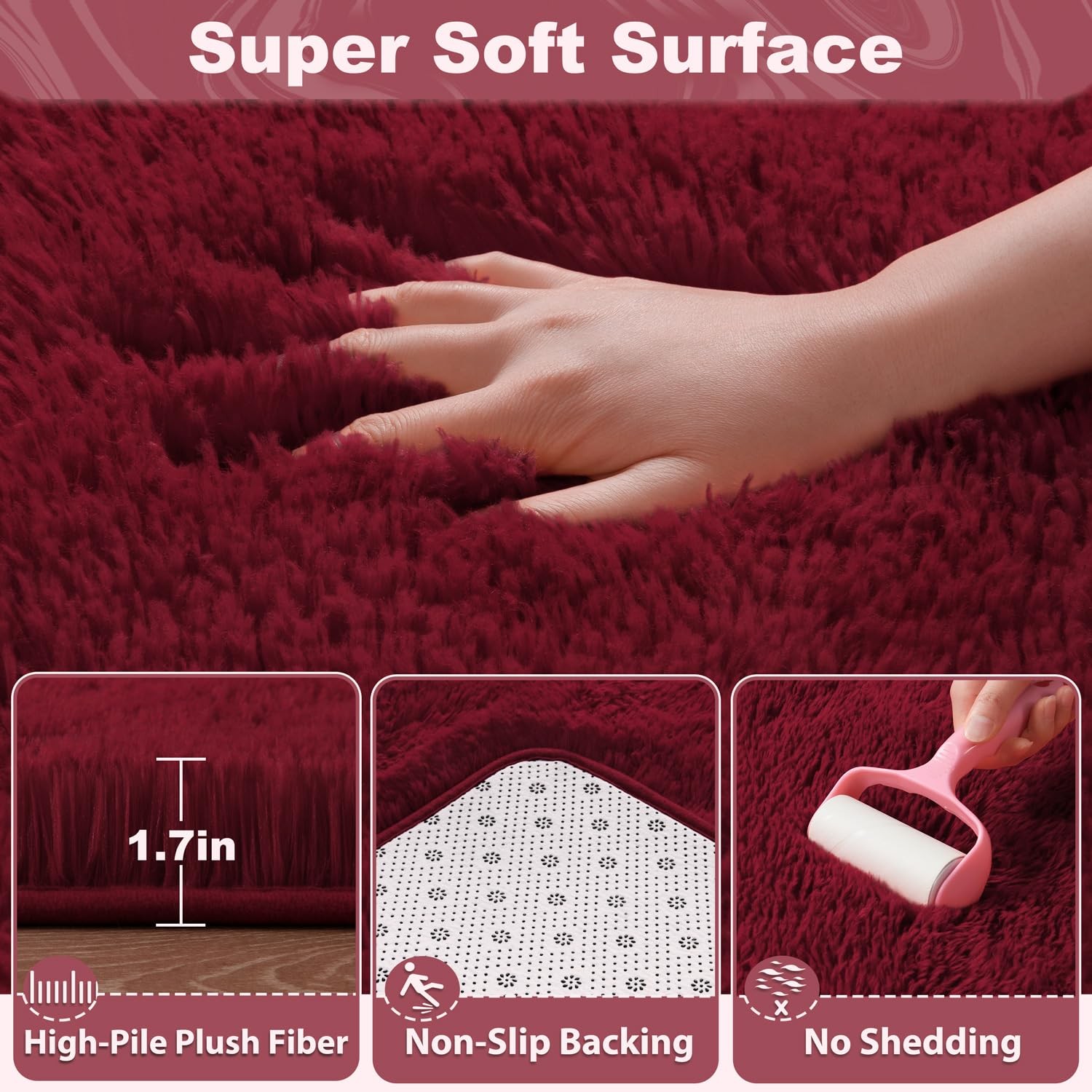 Evoionos Ultra Soft Area Rug For Bedroom 4X6 Machine Washable Fluffy Shag Rug