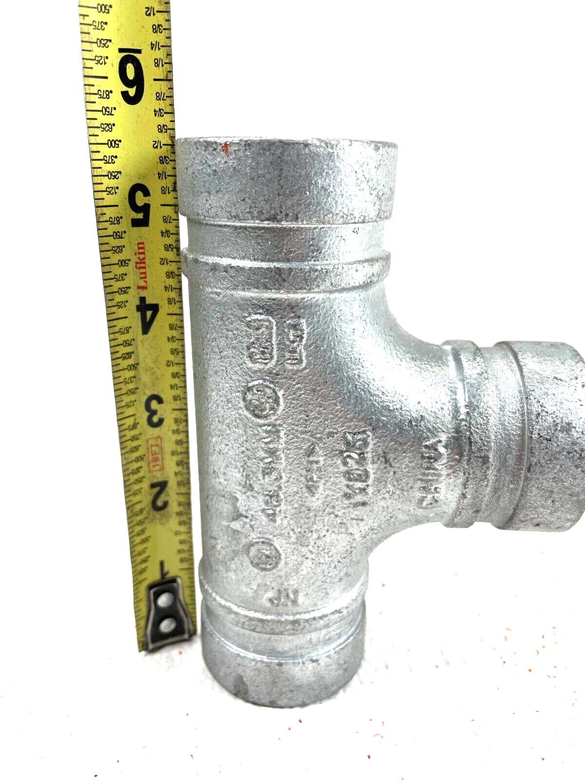 SPF Style T1 Straight Tee 1-1/2″ Galvanized Grooved End IPS Pipe Size Fitting