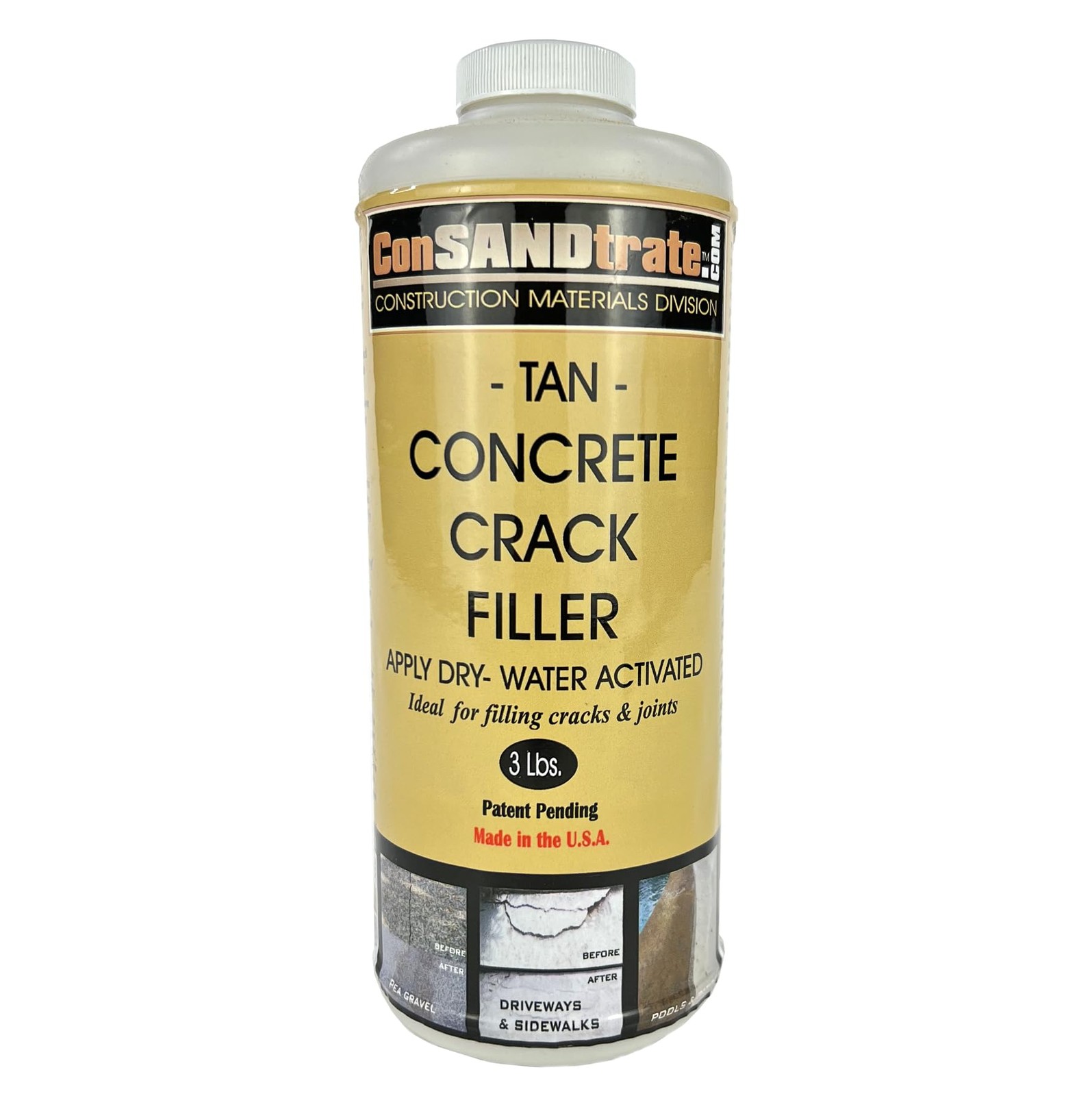 ConSandtrate Concrete Crack Filler Gray 3 lb. Single Bottle Polymer Based …