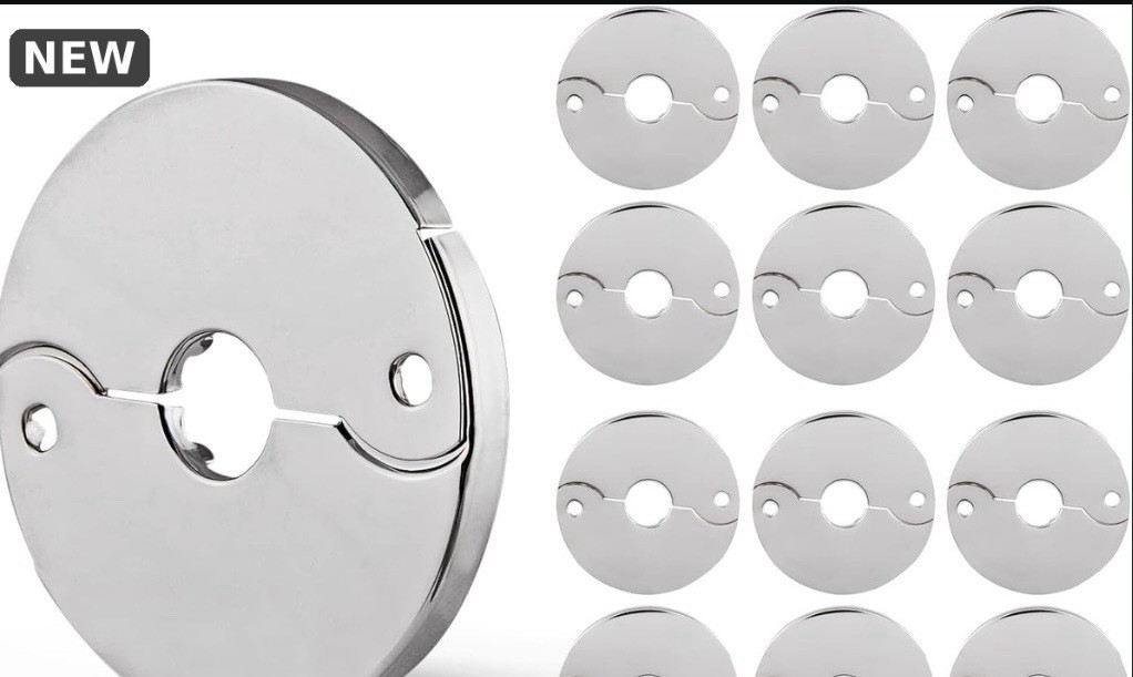 12 Supply Giant F-24334- 1/2″ IPS Floor & Ceiling Split Flange Escutcheon Chrome