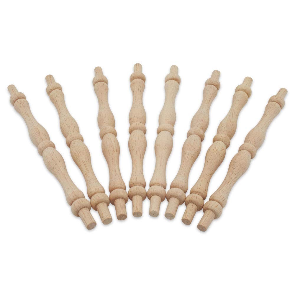 Wooden Baluster Spindles 5-3/4″, Pack of 10 Oak Wood 5-3/4 inch, Natural