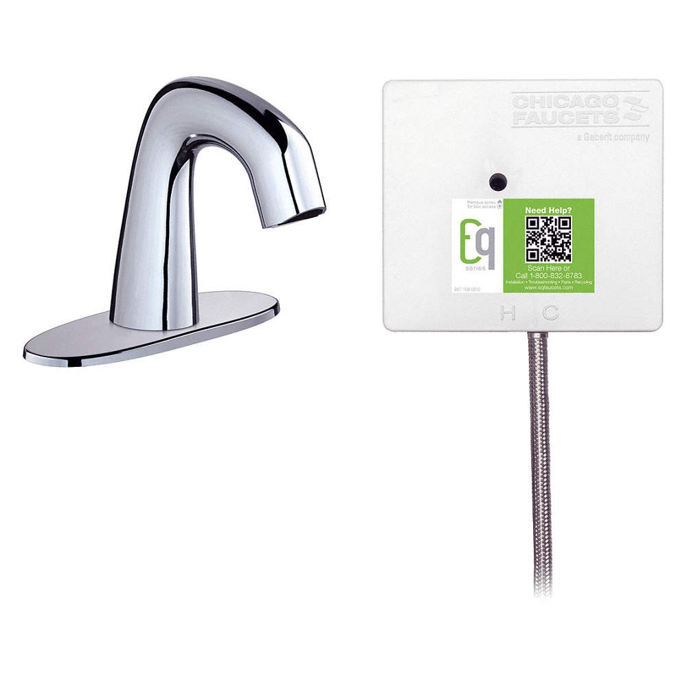 CHICAGO FAUCETS EQ-A12A-13ABCP Mid Arc,Chrome,Chicago Faucets,EQ Curved 443V75